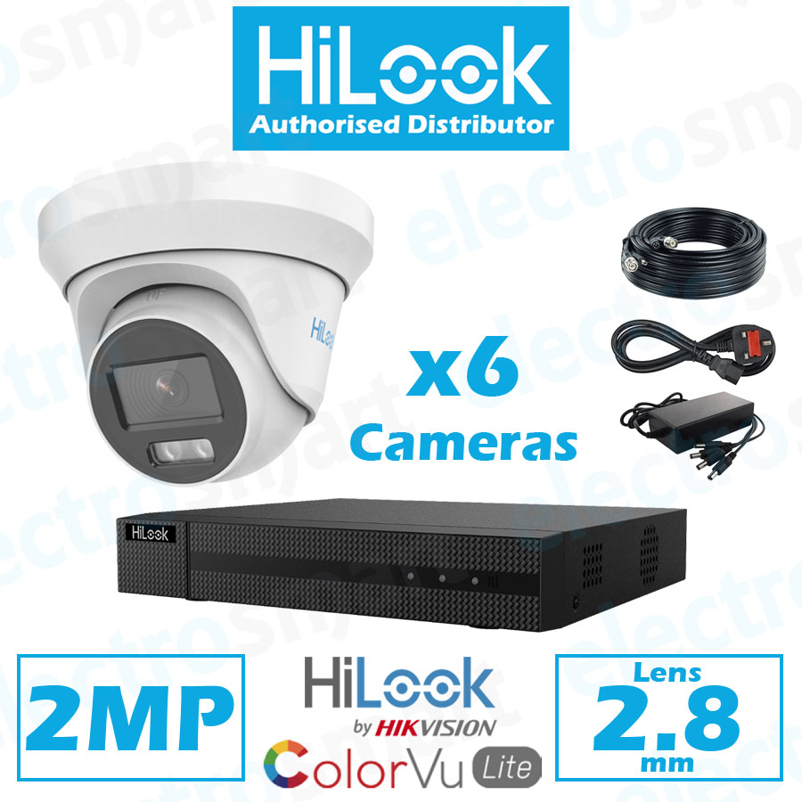 Hilook 2mp Turret Colorvu 6 Cctv Camera Kit Kit Build Your Own Kit 